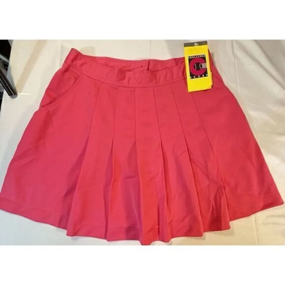 NWT Nike‎ Challenge Court Tennis Skirt Pink Zip Vintage Style 7D94-12
